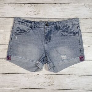 Element Denim Light Blue Women’s Distressed Boho Denim Shorts w/Detail • Size 26